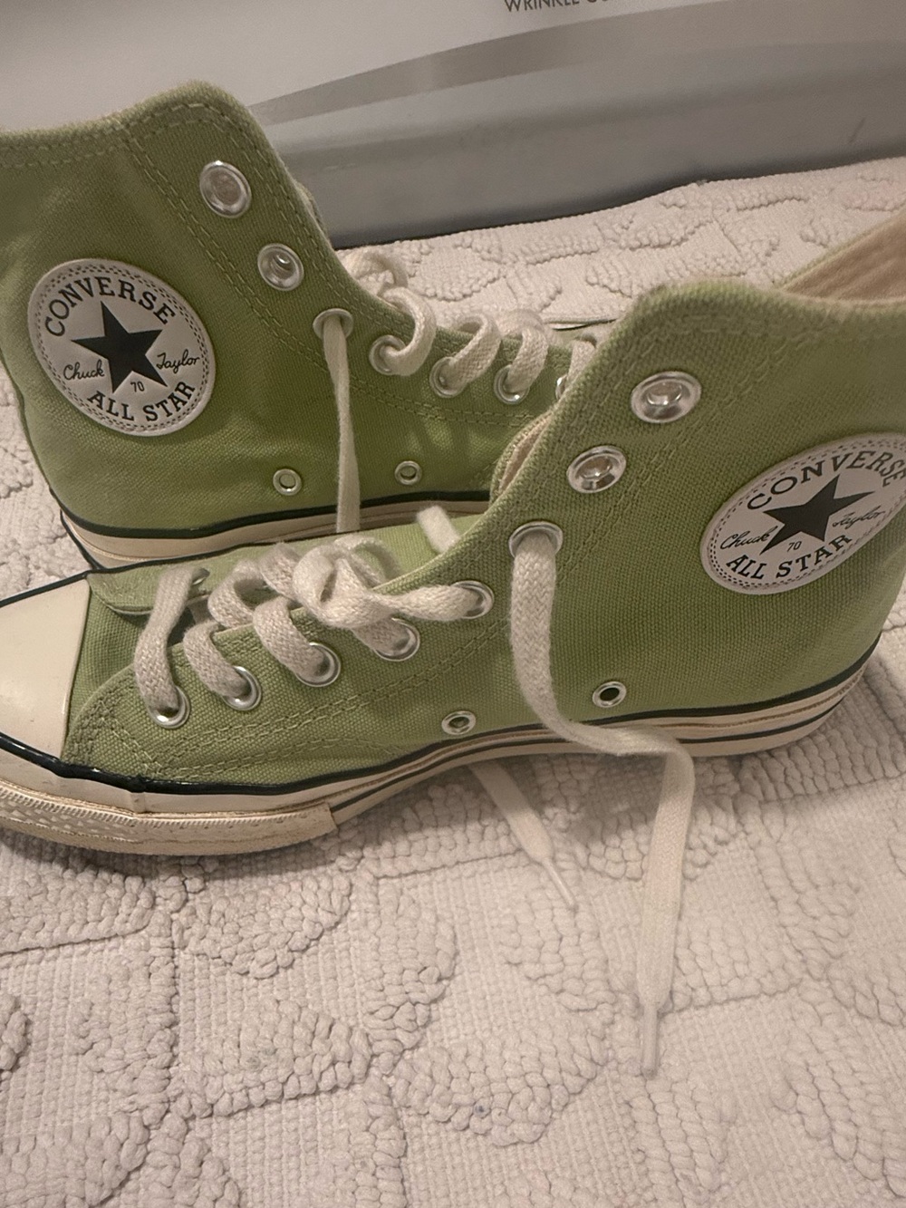 Converse High-Top Sneakers in Light Green Canvas